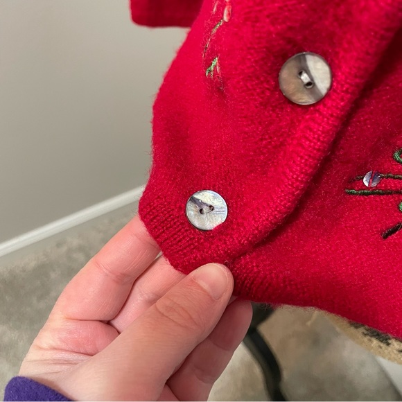 Karen Scott Wool Christmas Cardigan - Picture 7 of 13